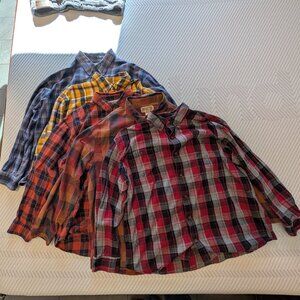 Lot of 5: Duluth Trading Co Free Swinging Flannel Long Sleeve Shirts